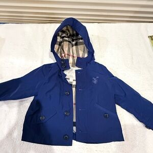 Burberry Kids Blue Raincoat with Hood